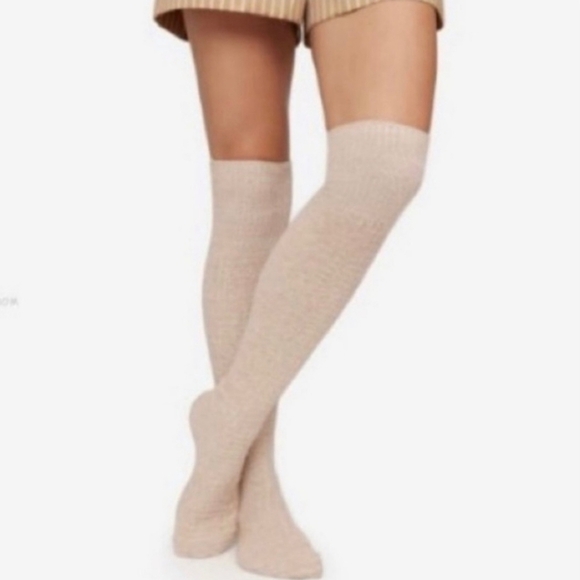 Pudus Lifestyle Tall Over The Knee High Sweater Socks Marled Tan OS - Picture 1 of 8